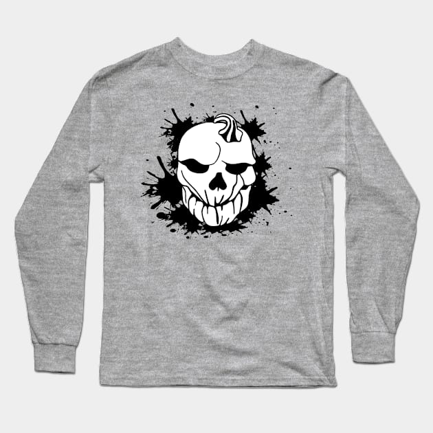 White Pumkin Head Long Sleeve T-Shirt by CBV